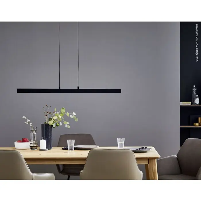 Última Versión SCHÖNER WOHNEN-Kollektion STRIPE Lámpara Colgante LED Negro, 1 luz
