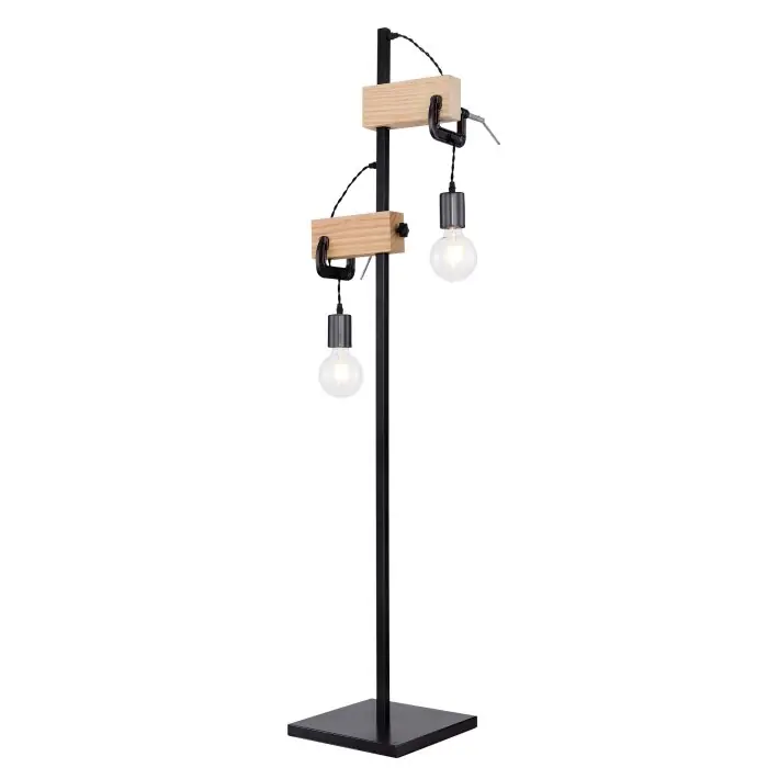 Globo LUDI Lámpara de Pie Negro, 2 luces Precio De Fábrica
