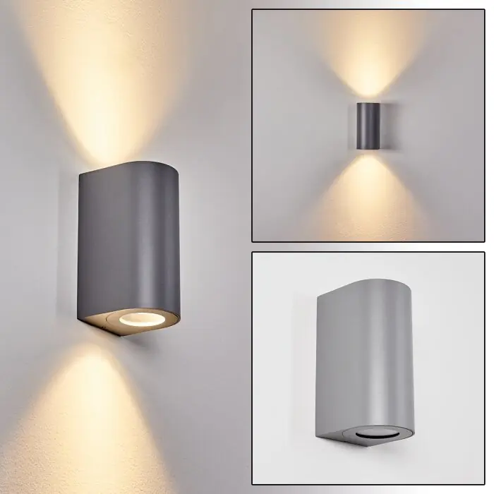 Boda Aplique para exterior Gris, 2 luces Oferta Especial