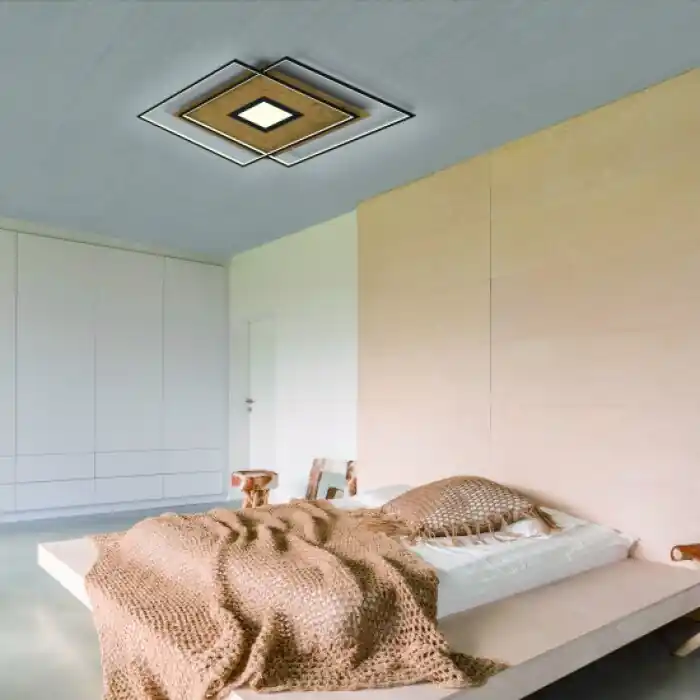 Gran Oferta Paul Neuhaus Q-AMIRA Lámpara de Techo LED Madera clara, 1 luz, Mando a distancia