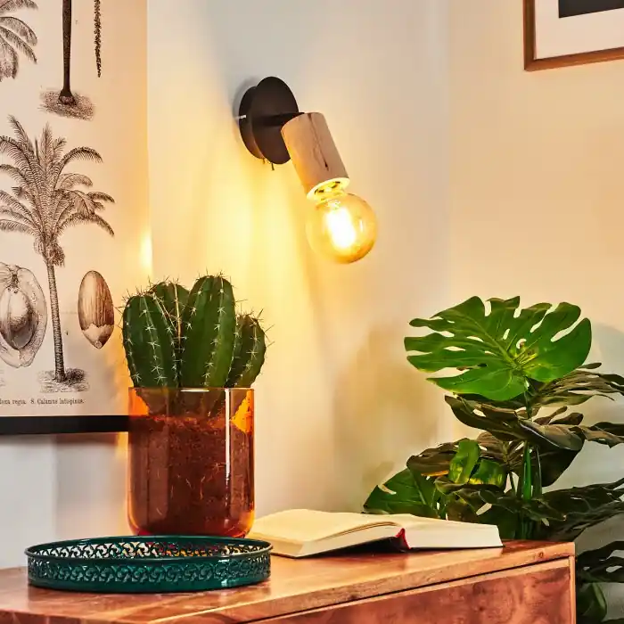 Vasanello Aplique Negro, 1 luz Marca Reconocida