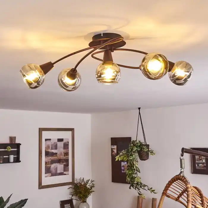 Warga Lámpara de Techo LED Bronce, 5 luces Última Versión