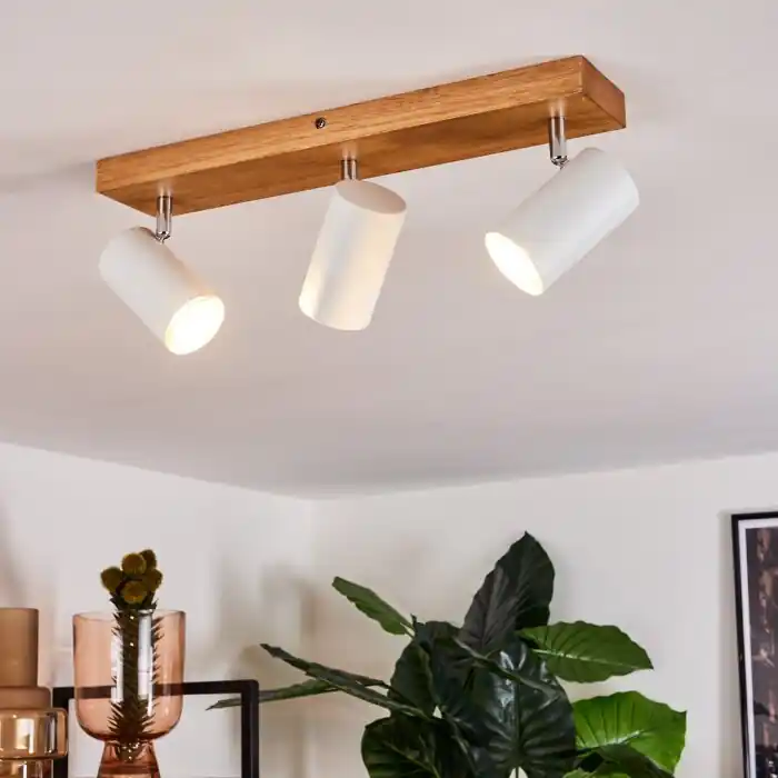 Zuoz Lámpara de Techo Madera clara, 3 luces Precio Rebajado