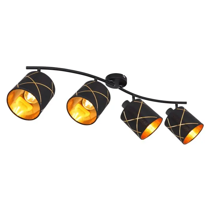 Barato Globo BEMMO Lámpara de Techo Negro, 4 luces