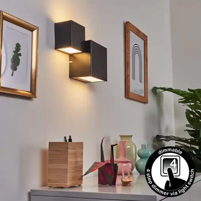 Oferta Sumina Aplique LED Negro, 1 luz
