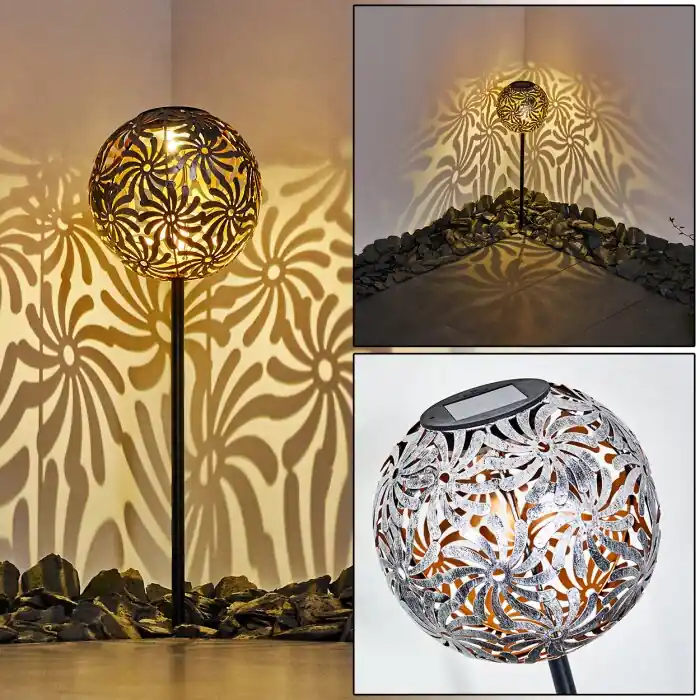 Gilbert Lámpara solar LED Plata, 1 luz Oferta Especial
