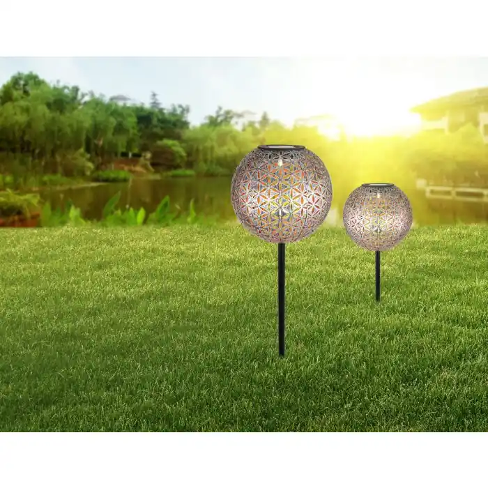 Liquidación Globo Lámpara solar LED Plata, 1 luz