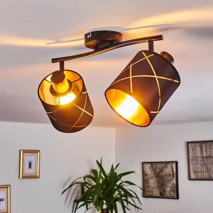 Opatija Lámpara de Techo Negro, 2 luces Envío Exprés