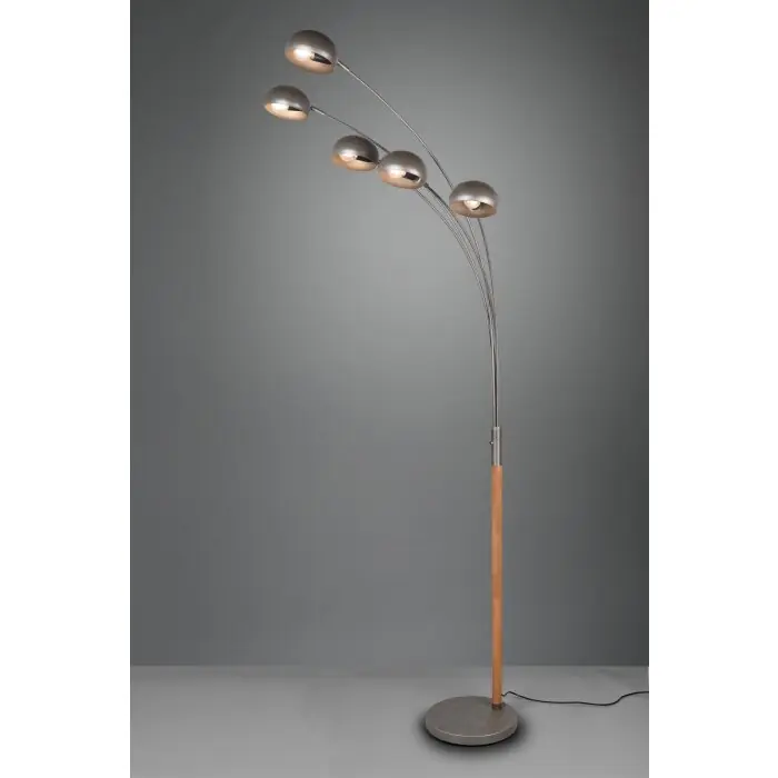 Barato Reality Dito Lámpara de Pie marrón oscuro, Níquel-mate, 5 luces