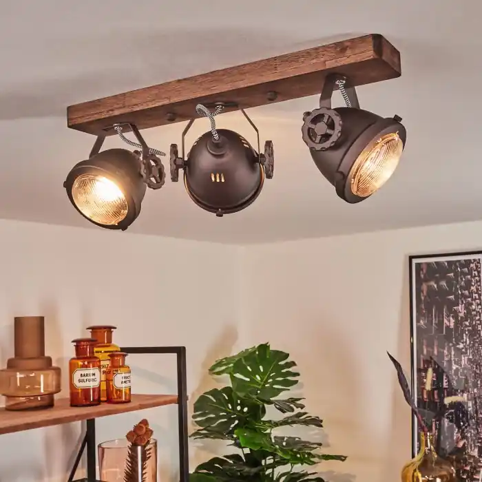 Herford Lámpara de Techo Madera oscura, 3 luces Gran Oferta
