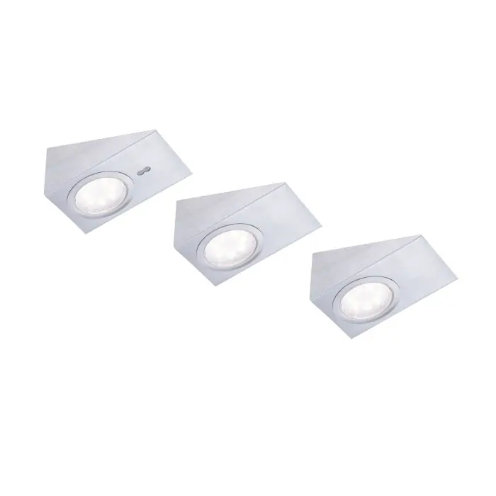 Compra Ahora Leuchten Direkt THEO Lámpara para armarios LED Color acero inoxidable, 3 luces