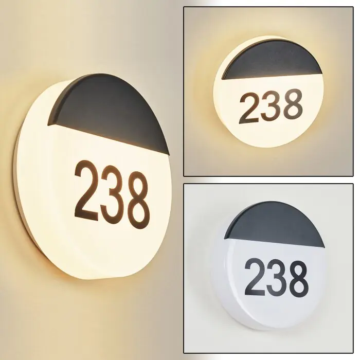 Oferta Especial Eppeland Número de casa iluminado LED Negro, 1 luz