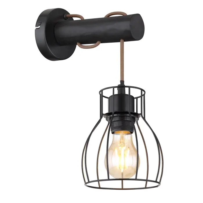 Certificado Globo MINA Aplique Negro, 1 luz