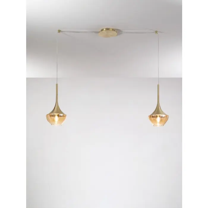 Compra Ahora Fabas Luce Apollo Lámpara Colgante Latón, 2 luces