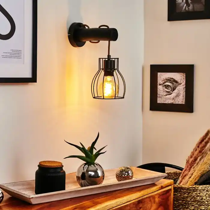 Gondo Aplique Negro, 1 luz Precio De Oferta