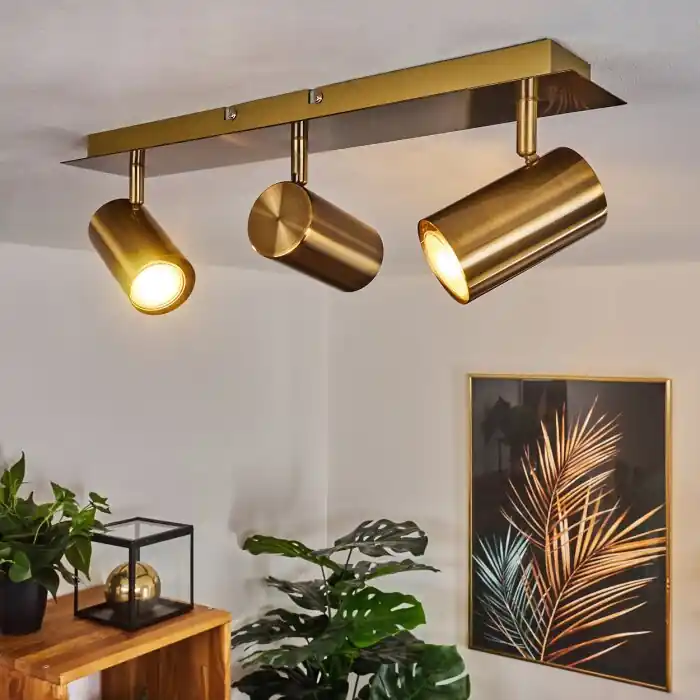 Zuoz Lámpara de Techo Latón antiguo, 3 luces Pago Seguro