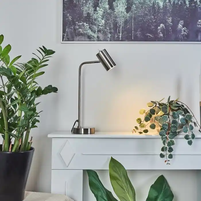 Zuoz Lámpara de mesa Cromo, Níquel-mate, 1 luz Oferta De Temporada