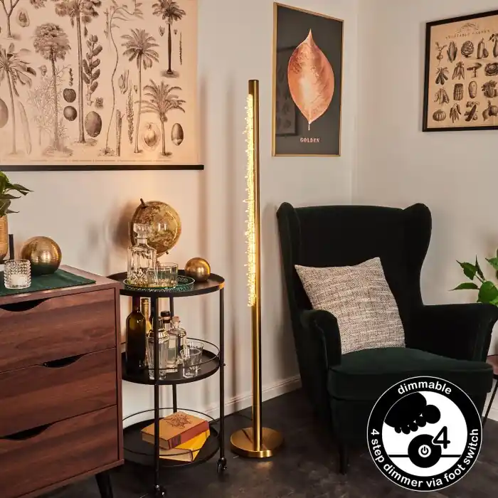 Rodeche Lámpara de Pie LED dorado, 1 luz Descuento