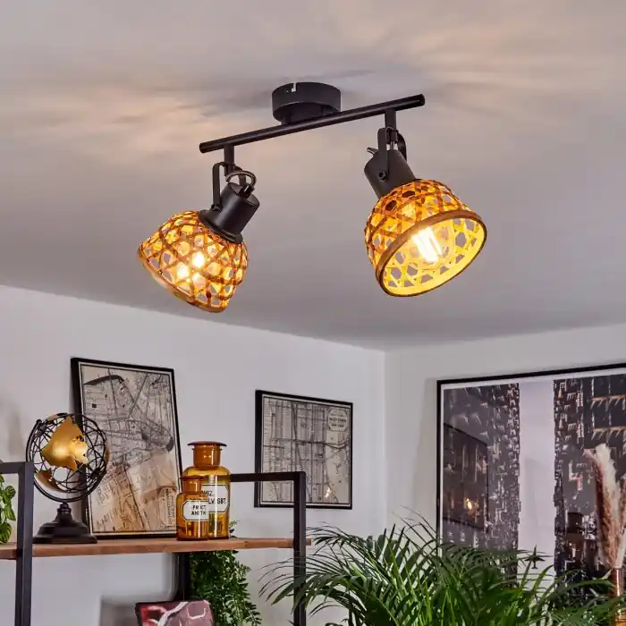 Aeschi Lámpara de Techo Negro, 2 luces Certificado
