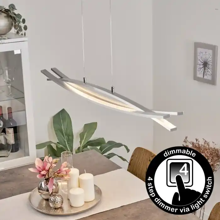 A Buen Precio Bernese Lámpara Colgante LED Níquel-mate, 3 luces