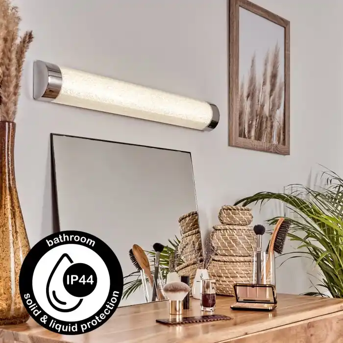 Última Versión Morges Lámpara de espejos LED Cromo, con efecto de brillo, Blanca, 1 luz