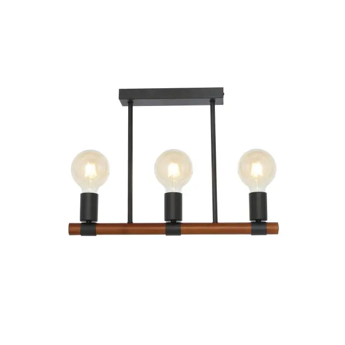 Globo HEINRICH Lámpara de Techo Madera oscura, Negro, 3 luces Envío Exprés