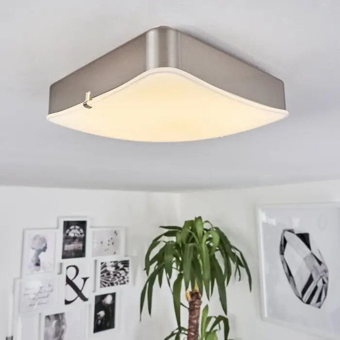 Hutton Lámpara de Techo LED Níquel-mate, 1 luz Certificado