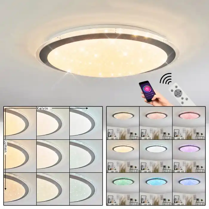 Gorgonta Lámpara de Techo LED Blanca, 2 luces, Mando a distancia, Cambia de color Compra Hoy