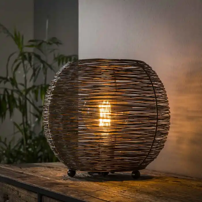Leeville Lámpara de mesa Níquel-mate, Negro, 1 luz Últimas Unidades
