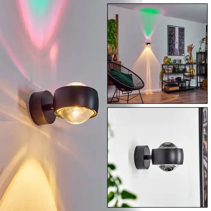 Sapri Aplique Negro, 1 luz Oferta