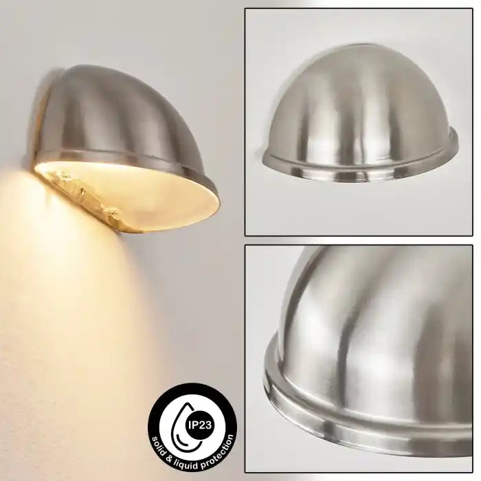 Wundowie Aplique para exterior Color acero inoxidable, Blanca, 1 luz Certificado