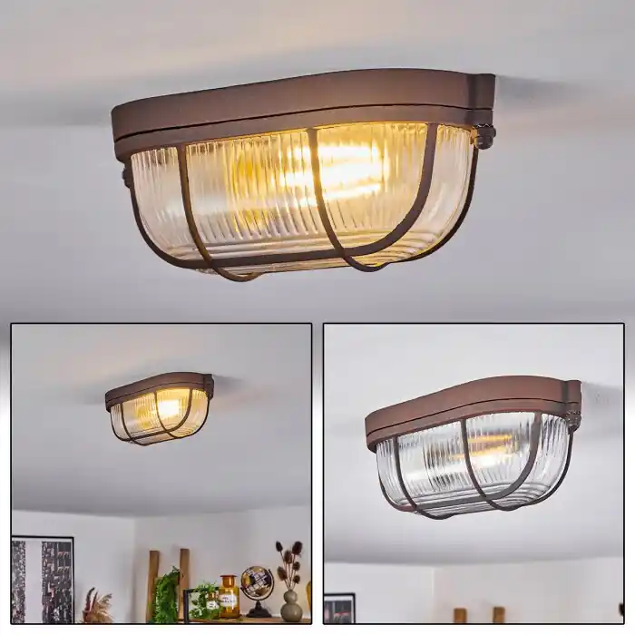 Última Oportunidad Chaquire Lámpara de Techo Marrón, Color óxido, 1 luz
