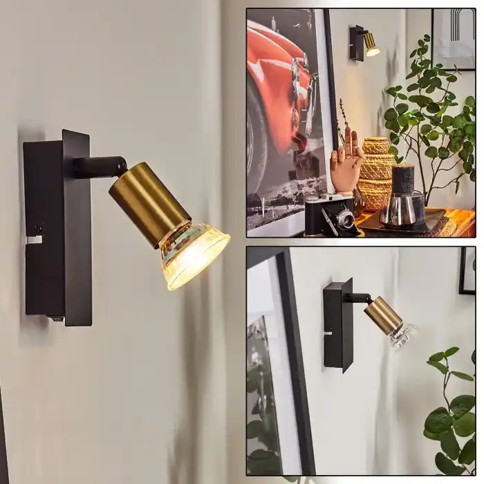 Castillo Aplique Negro, 1 luz Disponible Ahora