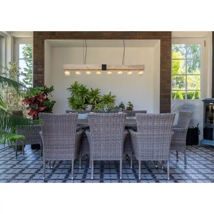 Globo ADALIE Lámpara Colgante Crudo, Negro, 8 luces Última Oportunidad
