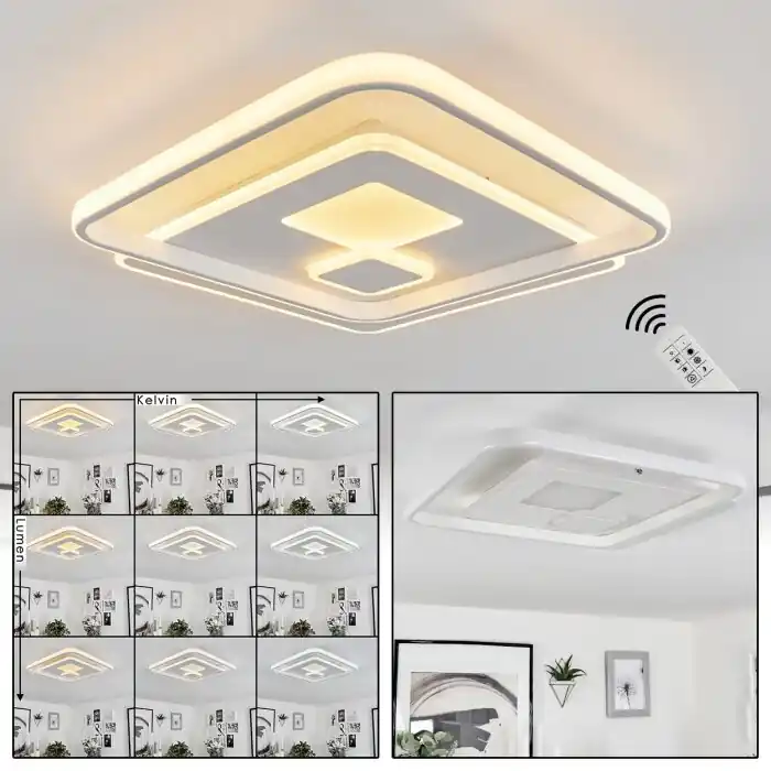 Selim Lámpara de Techo LED Blanca, 1 luz, Mando a distancia Precio Económico