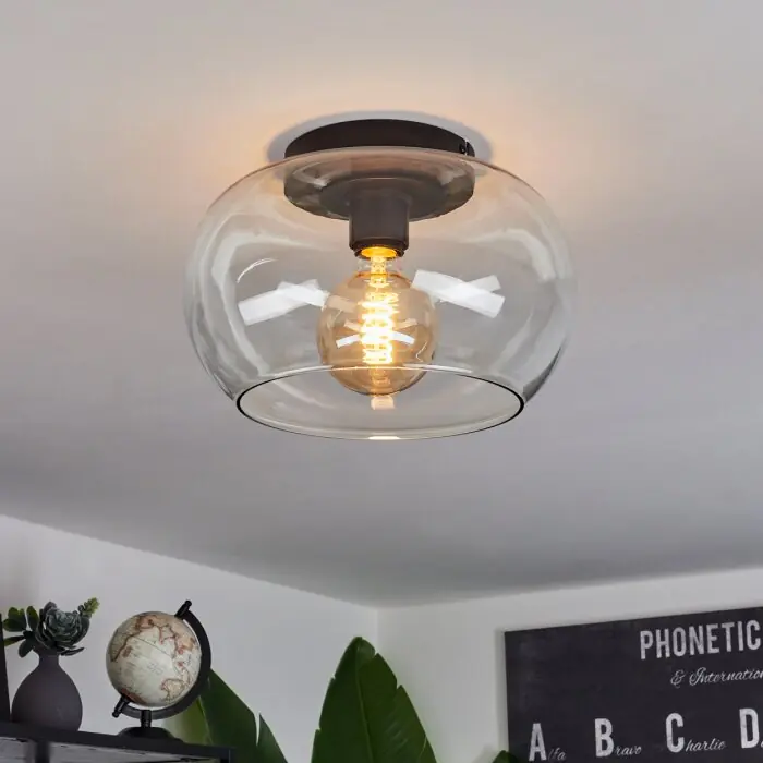 A Buen Precio Molloy Lámpara de Techo Transparente, 1 luz