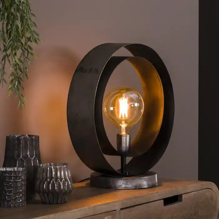 Rotar Lámpara de mesa Plata Antigua, 1 luz Compra Ahora