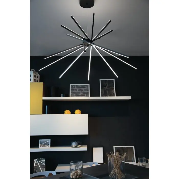 Súper Precio Luce Design Shanghai Lámpara Colgante LED Negro, 8 luces