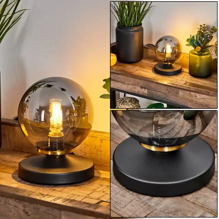 Promoción Chehalis Lámpara de mesa Latón, Negro, 1 luz