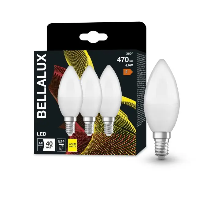 Solo Hoy BELLALUX® CLB Juego de 3 LED E14 4,9 watt 2700 Kelvin 470 Lumen