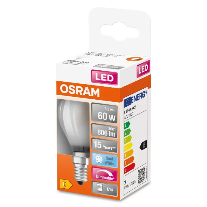 OSRAM LED Retrofit E14 6,5 W 4000 Kelvin 806 Lumen Imprescindible (Must-Have)