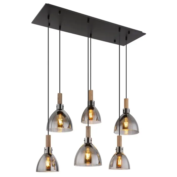 Globo MATTEA Lámpara Colgante Negro, 6 luces Comprar En Línea