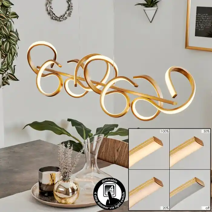 Mejor Precio Lavaca Lámpara Colgante LED Latón, 4 luces