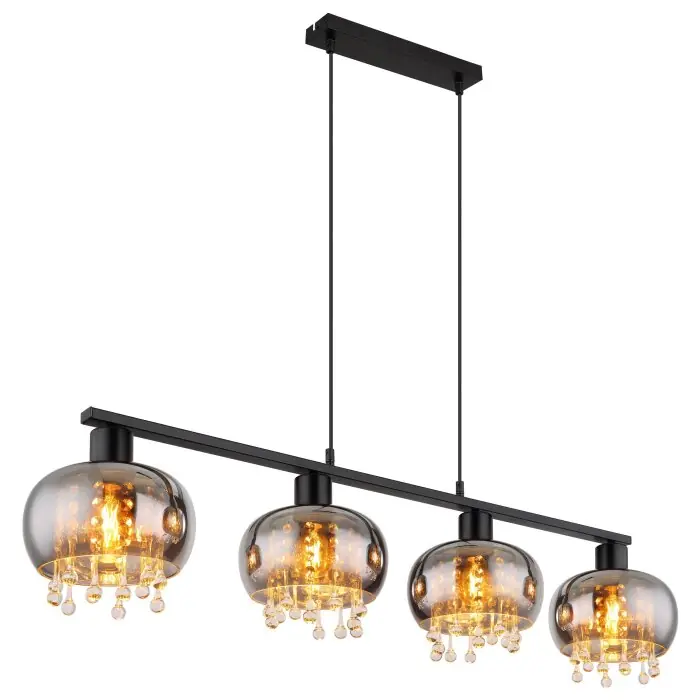 Rebajas Globo CORRY Lámpara Colgante Negro, 4 luces