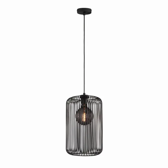 SCHÖNER WOHNEN-Kollektion Cage Lámpara Colgante Negro, 1 luz Más Vendido