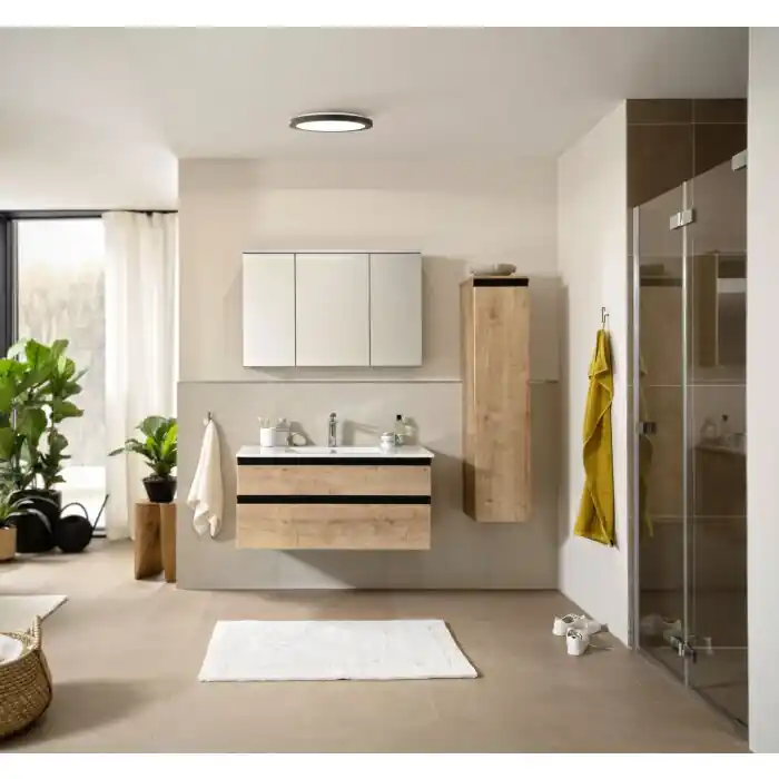Directo De Fábrica SCHÖNER WOHNEN-Kollektion Flat Lámpara de Techo LED Negro, Blanca, 1 luz