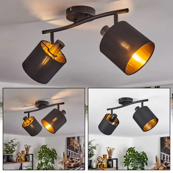 Alsen Lámpara de Techo Negro, 2 luces Ocasión Especial