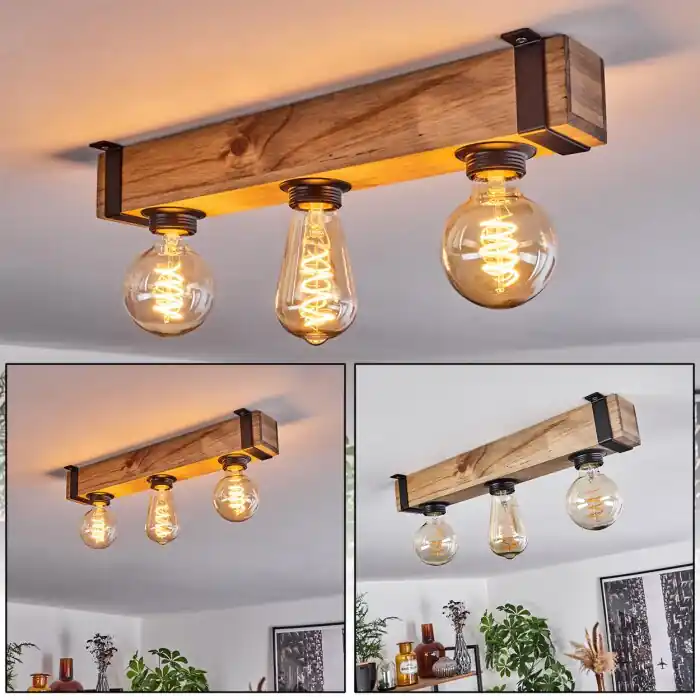 Montgomery Lámpara de Techo Crudo, 3 luces No Te Lo Pierdas