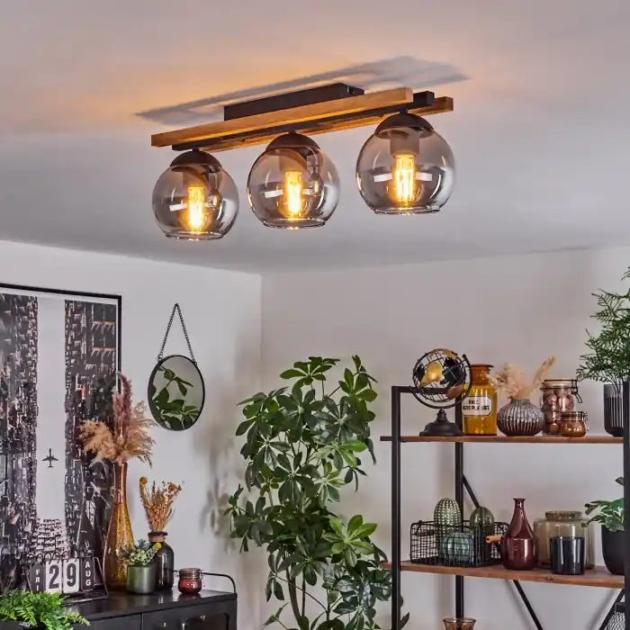 Mejor Precio Podre Lámpara de Techo Crudo, 3 luces
