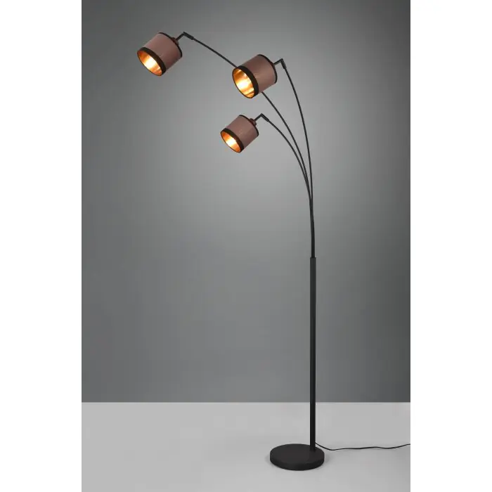 Marca Reconocida Reality DAVOS Lámpara de Pie Gris topo, 3 luces